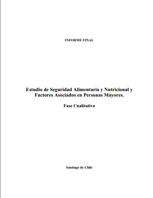 Estudio de Seguridad Alimentaria y Nutricional y Factores Asociados en Personas Mayores. (Fase cualitativa)