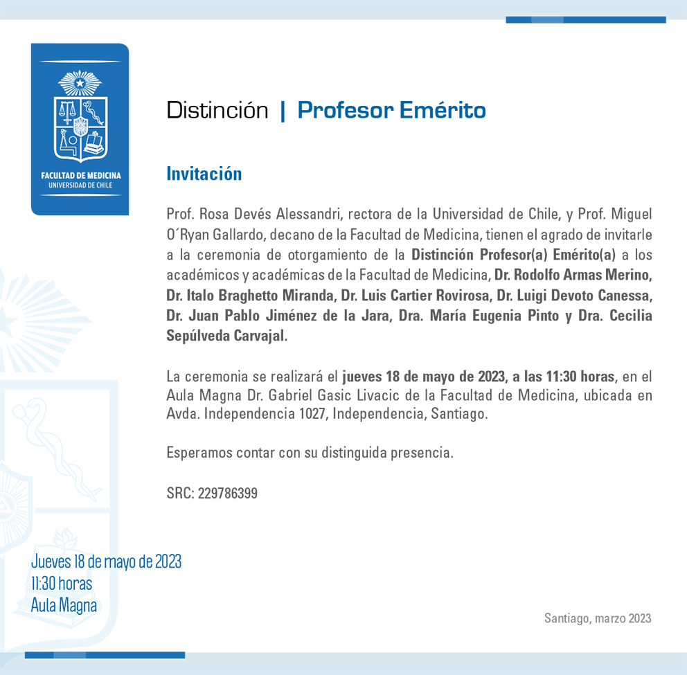 Ceremonia Distinción Profesores Eméritos - Instituto de Nutrición y ...